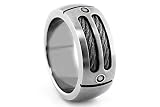 Edward Mirell Black Diamond Double Cable Titanium Ring