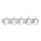 Thomas Lighting SL7585-78 Homestead Collection Five-Light Bath Fixture Brushed Nickel Finish with Swirl Alabaster Style Glass