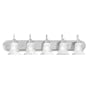Thomas Lighting SL7585-78 Homestead Collection Five-Light Bath Fixture Brushed Nickel Finish with Swirl Alabaster Style Glass