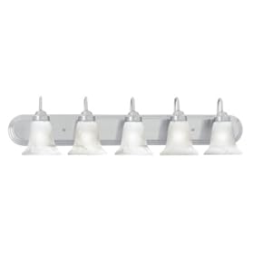 Thomas Lighting SL7585-78 Homestead Collection Five-Light Bath Fixture Brushed Nickel Finish with Swirl Alabaster Style Glass