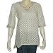 Womens Silk Long Sleeve Top Off-white Shirt Blouse Embroidery Size S