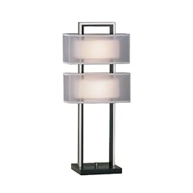 Nova Lighting Amarillo Accent Table Lamp, Dark Brown/Silver/Ghost White