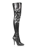 Black Stretch Thigh High Boot - 6