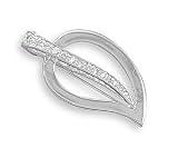 Leaf Design Fashion Pin with CZ Stem