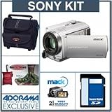 Sony DCR-SR68 80GB HDD High Def Handycam Camcorder Kit, - Silver - with 8GB SD Memory Card, Camcorder Case, Mack Four Year Exteneded Video Warranty, Micro-Fiber Cleaning Cloth,