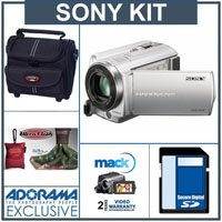 Sony DCR-SR68 80GB HDD High Def Handycam Camcorder Kit - - Silver - with 8GB SD Memory Card - Camcorder Case - Mack Four Year Exteneded Video Warranty - Micro-Fiber Cleaning Cloth -