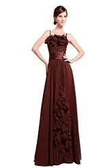 A-line Chiffon Natural   Waistline Spaghetti Strap Evening Dress/Bridesmaid Dress/Prom Dress/Party Dress/Maxi Dress 