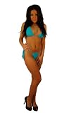 Sexy Aqua Micro Bikini Halter Bra & Thong Set 8 to 14