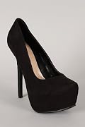 Breckelle Marisa-21 Pointy Toe Platform Pump BLACK