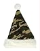 17" Army Camouflage Print Christmas Santa Hat With White Trim - Adult Size