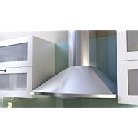 Zephyr Europa Savona ZSAE30BS 30 Wall Mount Chimney Hood with 685 CFM Internal Blower, 3 Speed LED Controls, Dual-Level Halogen Lighting, Optional 12' Telescopic Duct Cover and Convertible to Recirculating: Stainless Steel