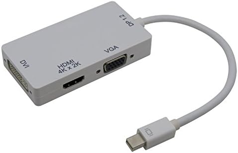 stardrift DP 1.2 Version/4Kx2K Latest Mini Display Port(DP) V1.2 Thunderbolts to DVI 4K2K HDMI VGA Adapter Converter for Macbook Macbook Pro iMac Macbook Air Mac Mini Surface pro 1 2 3 Thinkpad Carbon X1 series(white)