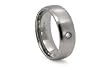 Titanium Ring with 1 CZ Satin High Polish 8mm