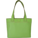 Apple Green Coral Baekgaard Genuine Leather Zip Tote,