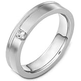 5mm Designer Platinum Diamond Ring, 0.10 TCW