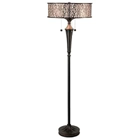 Eurofase 16555-013 Melosa 3-Light Floor Lamp, Antique Bronze Off White