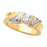 14K Two-Tone Gold Diamond Engagement Ring - 0.25 Ct.