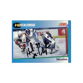 Hubie McDonough, New York Islanders, 1991 Score Autographed Card