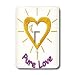 Lee Hiller Designs Embroidery Prints Love Hearts - Love Hearts Pure Love Heart - Light Switch Covers - single toggle switch