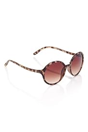 Animal Print Round Frame Sunglasses