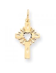 10k Yellow Gold Cross Charm - Religious Jewelry