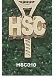Hampden-Sydney Tigers HSC Tennis Racquet Pendant - 14KT Gold Jewelry