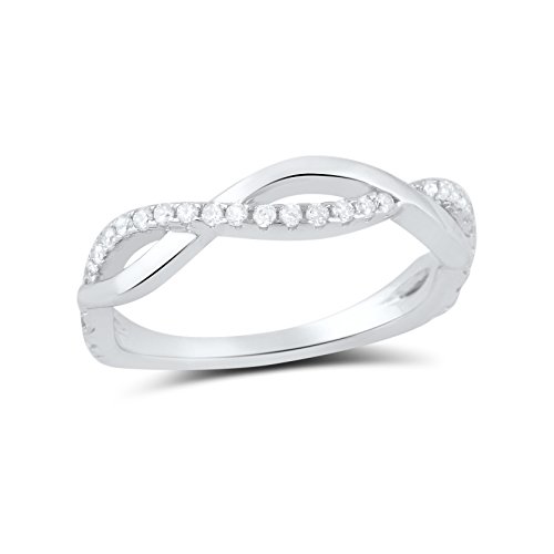 Sterling Silver Cz Stackable Twisted infinity Ring - Size 9