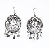 Silver Dangle Earring Indian Style 2.50 inches (ers207)