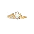 14K Yellow Gold 0.01 ct. Diamond and 5 x 3 MM Oval Shaped Opal Ring