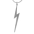 Unisex White Trash Charm for Playboy Necklace Lightening Bolt Pendant Bunny Logo Reversible to WTC Authentic Licensed Jewelry CPBN2684