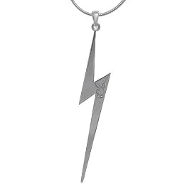 Unisex White Trash Charm for Playboy Necklace Lightening Bolt Pendant Bunny Logo Reversible to WTC Authentic Licensed Jewelry CPBN2684