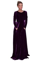 Velvet/Knit Vintage Long Sleeves Evening Dress/Bridesmaid Dress/Prom Dress 