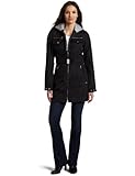 Miss Sixty Women's Cinched Belt Zip Front Coat, Black, Small