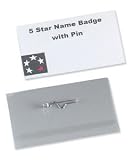 5 Star Office Name Badges Landscape with Pin 40x75mm [Pack 100]