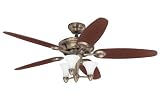 Hunter 21642 52-Inch Coffee House Fan Brushed Bronze with 5 Dark Cherry/Chocolate Blades