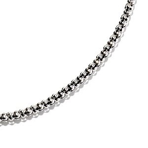1.8mm Sterling Silver and Rhodium Popcorn Chain for Men or Women in 16", 18", 20", 24" and 30" Lengths, #8423