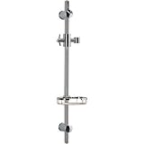 PULSE Showerspas 1010 Adjustable Slide Bar For Handshower with Wire Soap Basket