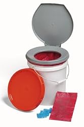 Store-A-Potty 72-Hour Emergency Toilet - Storage Bucket with Snap-On Toilet Seat, Biohazard Bags & Deodorizer Packets (60400)