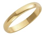 Image of 9ct Yellow Gold Ladies 3mm Heavy D-Shape Wedding Ring