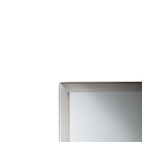 Bobrick 165 Series 430 Stainless Steel Channel Frame Glass Mirror, Bright Finish, 18" Width x 36" Height
