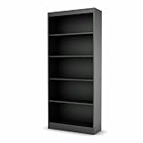 South Shore Axess Collection 5-Shelf Bookcase, Black