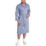 Nautica Sleepwear Men's Herringbone Woven Shawl Collar Robe,Blue Bone,Large/X-Large