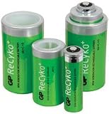 GP© 2 x NiMH ReCyko rechargeable AA batteries with C & D converters (Product Code: 52702 P656.689)