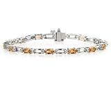 14k White Gold Diamond and Citrine Bracelet