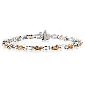 14k White Gold Diamond and Citrine Bracelet by Szul