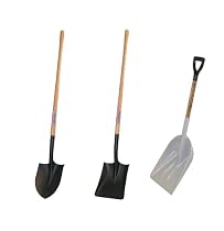 Midwest MWC-0003 3-Piece Homeowner's Shovel Kit With Round Point Shovel, Square Point Shovel & Scoop Shovel