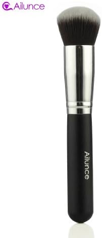 50% OFF - Ailunce Pro Synthetic Kabuki Brush Super Soft and Sleek Brush With a Good Amount of Density Makeup Foundation Brush (Round Kabuki, Black/Silver)