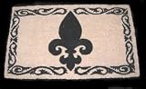 FLEUR DE LIS DOOR MAT coir natural coconut fiber bristles doormat outdoor home decor fleur d lys