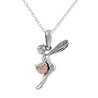 Sterling Silver Fairy Holding Marble Ball Necklace