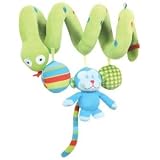 Green Spiral Activity Wrap Baby Toy. Newborn Rattle Toy. Selvatic Collection.